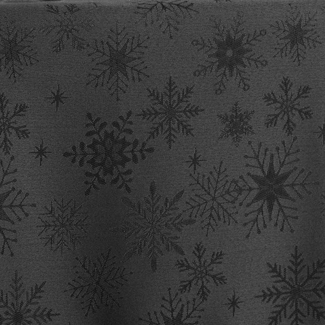 Flocons Anthrazit - Jacquardgewebte Weihnachts- und Neujahrstischdecke, 140 x 240 cm, Muster