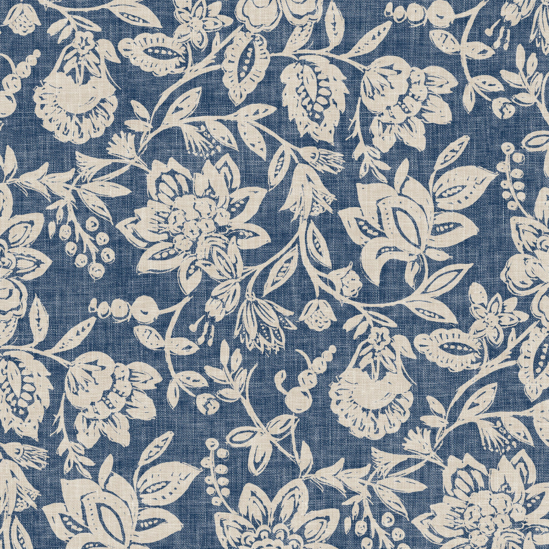 Florena Blue – Extra starke Wachstuch Tischdecke mit Textiloptik, Muster