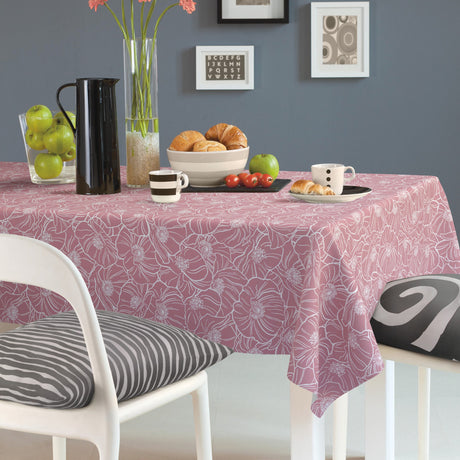 Floret Rose – Extra starke Wachstuch Tischdecke in Textiloptik, Ambiente