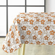Flory Ochre - Wachstuch Tischdecke mit Blumen in warmen Ockernuancen, Ecke