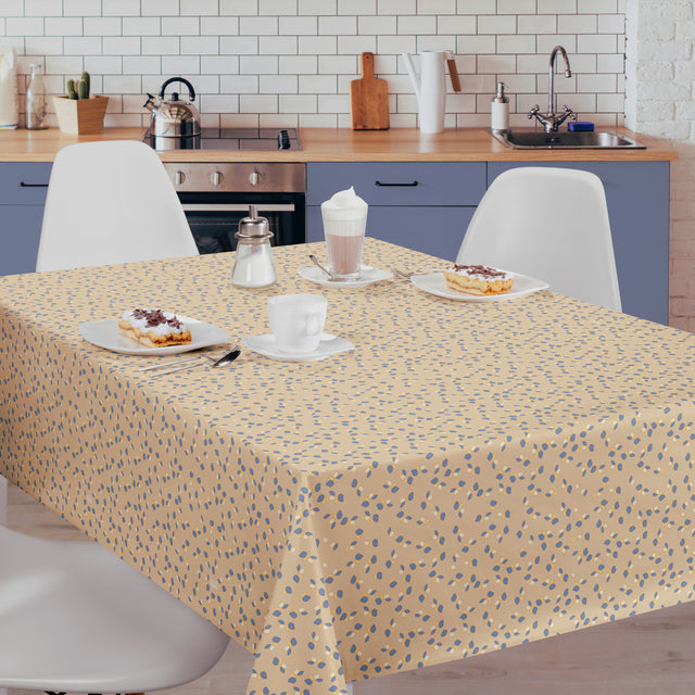 Flower to the People Oatmeal – Lola Wachstuch Tischdecke mit kleinen Blumen