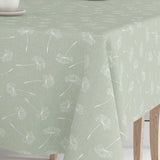 Frøvik Grün – extra breite Wachstuch Tischdecke in Leinenoptik, 180 cm, Ecke