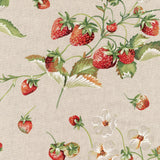 Fragole d’Estate – Abwaschbare Tischdecke in Leinenoptik mit Erdbeeren, Muster