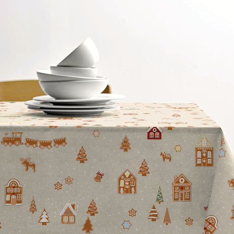 Gingerbread Weihnachtstischdecke – abwaschbare Södahl Tischdecke aus 100% Baumwolle mit rutschfester Unterseite