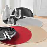 Granis Rot - Rundes Tischset aus Kunstleder Ø 38 cm, wendbar, Auswahl