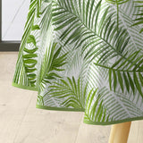 Green Feuilles – Runde Wachstuch-Tischdecke Ø 155 cm, Kante