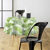Green Feuilles – Runde Wachstuch-Tischdecke Ø 155 cm, Ambiente