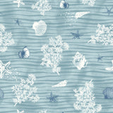 Havbris Blau – Wachstuch Tischdecke mit maritimen Details, Muster
