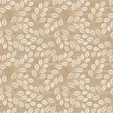 Hessian Leaf Beige – Leicht geprägte Wachstuch Tischdecke mit Blattmuster, Muster