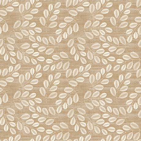 Hessian Leaf Beige – Leicht geprägte Wachstuch Tischdecke mit Blattmuster, Muster
