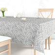 Hessian Leaf Grau – leicht geprägte Wachstuch Tischdecke mit Blattmuster