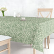 Hessian Leaf Grün – leicht geprägte Wachstuch Tischdecke mit Blattmuster