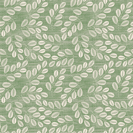 Hessian Leaf Grün – leicht geprägte Wachstuch Tischdecke mit Blattmuster, Muster