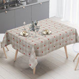 Hjertetern – beige Wachstuch Tischdecke mit Karos und roten Herzen, Ambiente