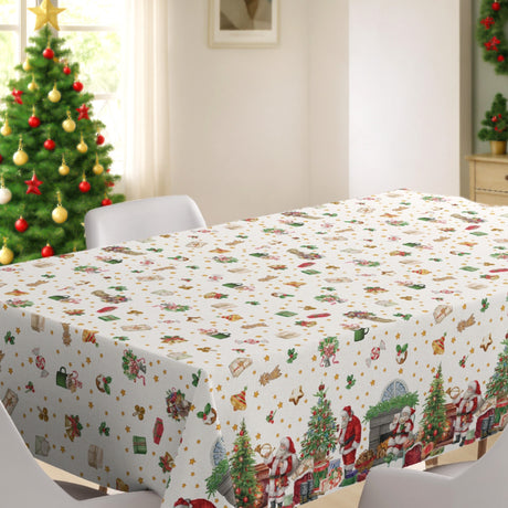 Weihnachtliche Gemütlichkeit mit Nissefar – Wachstuch Tischdecke mit klassischem Weihnachtsmotiv, Weihnachtsambiente