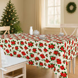 Weihnachtsstern & Efeu – Klassische Weihnachtstischdecke mit Acrylbeschichtung, Ambiente