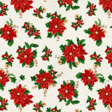 Weihnachtsstern & Efeu – Klassische Weihnachtstischdecke mit Acrylbeschichtung, Muster