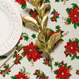 Weihnachtsstern & Efeu – Klassische Weihnachtstischdecke mit Acrylbeschichtung