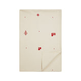 Julia Rot - bestickte Weihnachtstischdecke, 100 % Baumwolle - 140 x 320 cm, gefaltet