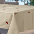 Julia Rot - bestickte Weihnachtstischdecke, 100 % Baumwolle - 140 x 320 cm, Ecke