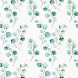 Junos Eucalyptus – Abwaschbare Tischdecke mit Aquarellblättern, Muster