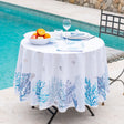 Lagon Blau – Runde Provence-Tischdecke Ø 180