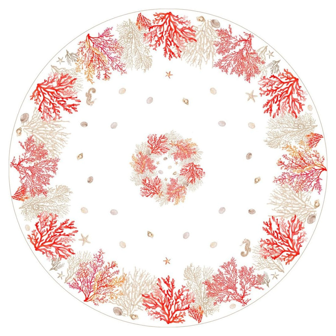 Lagon Corail - Runde Provence-Tischdecke Ø 180, Muster