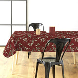 Liane Rouge – Wachstuch Tischdecke in Bordeaux mit goldenen Blattranken, Ambiente