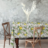 Limonero – Abwaschbare Tischdecke mit Zitronen und Patchworkmuster, Ambienteaufnahme