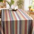 Linea Viva – Abwaschbare Tischdecke mit lebendigen Streifen, Tischende