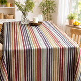 Linea Viva – Abwaschbare Tischdecke mit lebendigen Streifen, Tischende