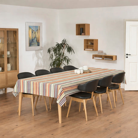 Linea Viva – Abwaschbare Tischdecke mit lebendigen Streifen, Ambiente