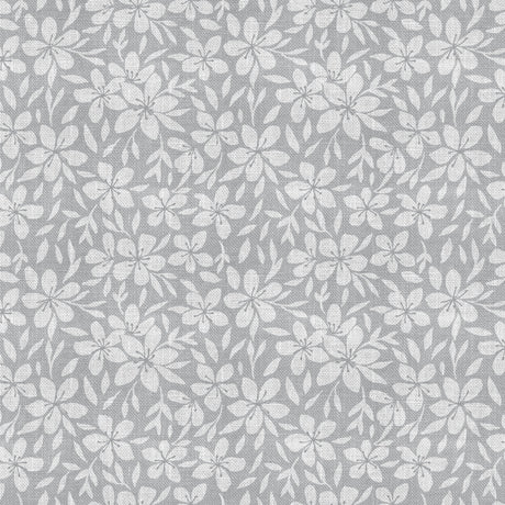 Linen Leaf Grau – Leicht geprägte Wachstuch Tischdecke mit Blattmuster, Muster