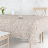 Linen Leaf Natur – leicht geprägte Wachstuch Tischdecke mit Blattmuster