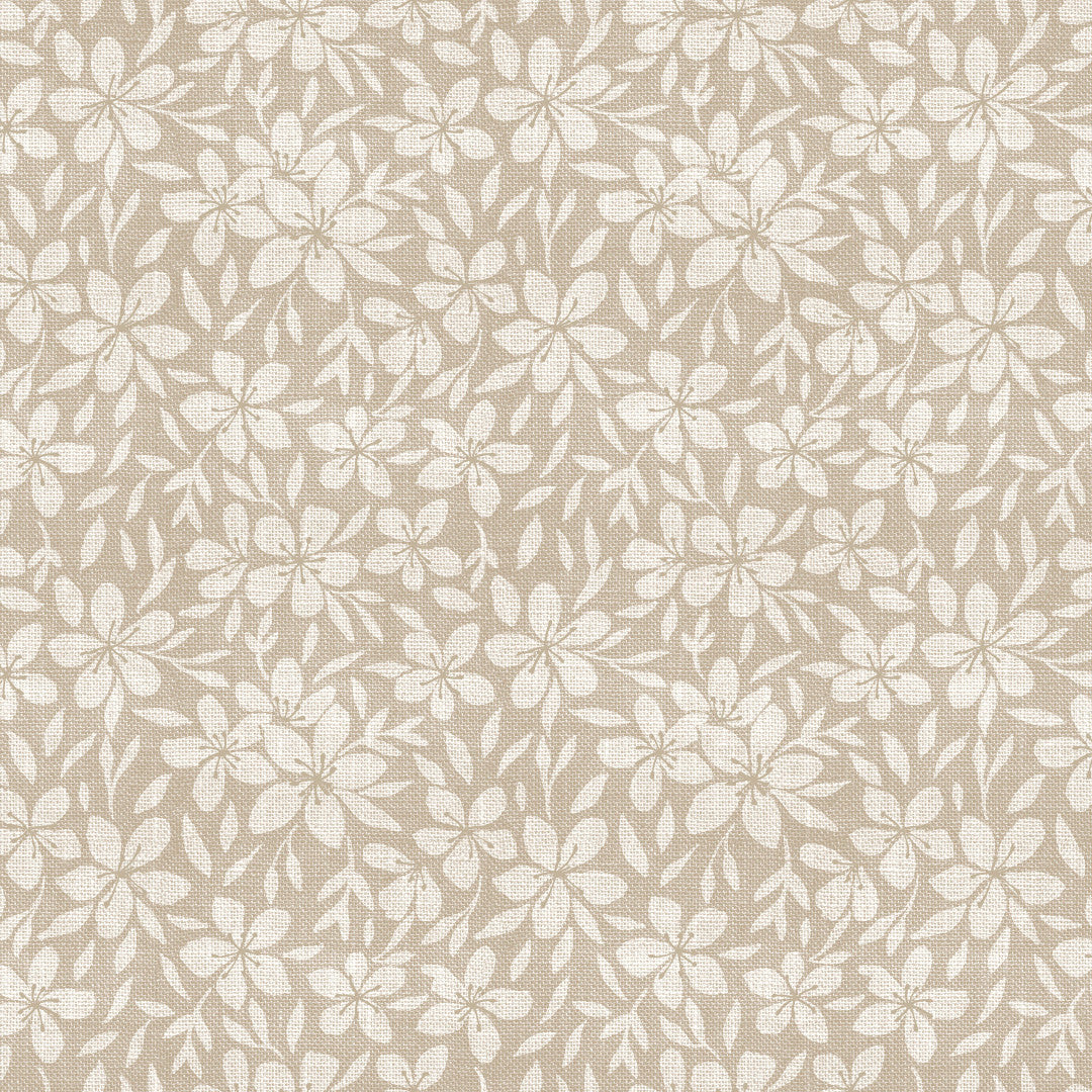 Linen Leaf Natur – leicht geprägte Wachstuch Tischdecke mit Blattmuster, Muster