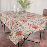 Lino Fiora – Abwaschbare Tischdecke in Leinenoptik mit Blumen, 160 cm breit, Ambiente