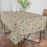 Lino Meadow – Abwaschbare Tischdecke in Leinenoptik mit Blumen- und Naturmotiv, 160 cm, Ambiente