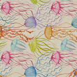 Lino Medusa – Abwaschbare Tischdecke mit farbenfrohen Quallen in Leinenoptik, 160 cm, Muster