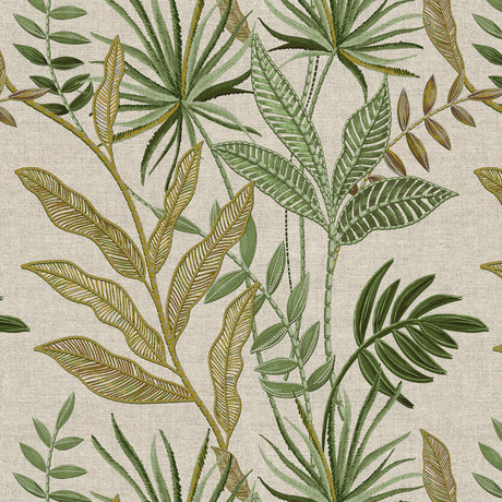 Lino Verdea – Abwaschbare Tischdecke mit botanischem Muster, 160 cm breit, Muster