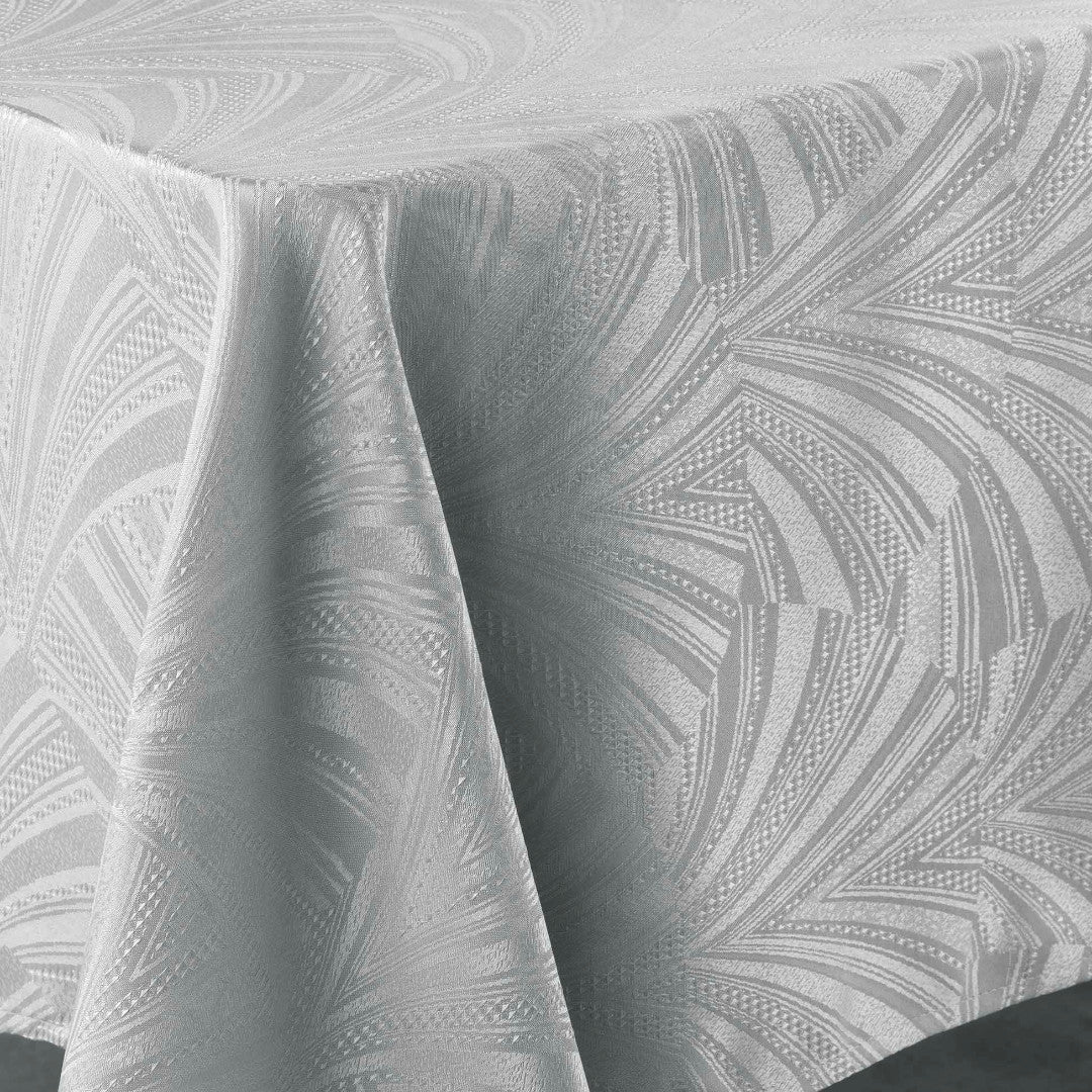 Lolly Grey – Damasttischdecke mit grafisch gewebtem Muster – 140 x 240 cm, Ecke