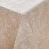 Lorenza – Stofftischdecke in Leinenoptik mit großem Blattmuster – 140 x 240 cm, Ecke