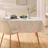 Lorenza – Stofftischdecke in Leinenoptik mit großem Blattmuster – 140 x 240 cm, Ambiente