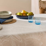 Lorenza – Stofftischdecke in Leinenoptik mit großem Blattmuster – 140 x 240 cm, Nahaufnahme