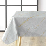 Lustral Metallic - Elegante Wachstuch Tischdecke mit Marmorstruktur und Goldadern, Ecke