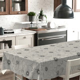 Mare Grau – Wachstuch Tischdecke mit Blumenprint und Leinenoptik, Ambiente