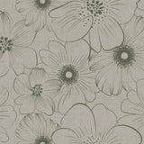 Mare Grau – Wachstuch Tischdecke mit Blumenprint und Leinenoptik, Muster