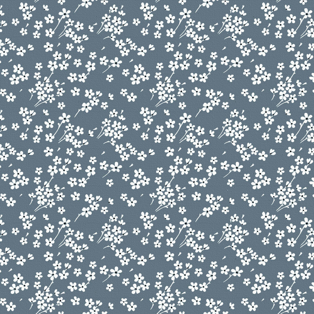 Milflores Staubblau – Abwaschbare Tischdecke mit kleinen Blumen, Tischdekoration