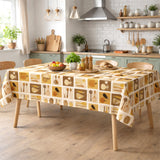 Minestrone Caramel – Wachstuch Tischdecke mit warmen Küchenmotiven, Ambiente