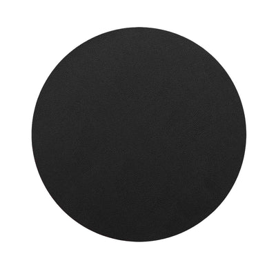 Granis Schwarz - Rundes Tischset aus Kunstleder Ø 38 cm, wendbar