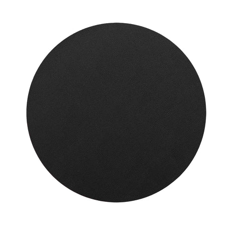 Granis Schwarz - Rundes Tischset aus Kunstleder Ø 38 cm, wendbar